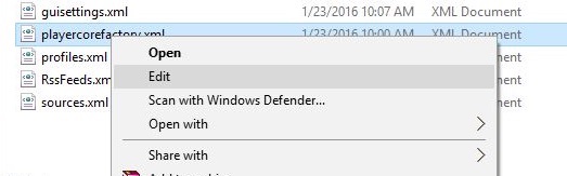 file playercorefactory xml